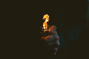 turned on lighter