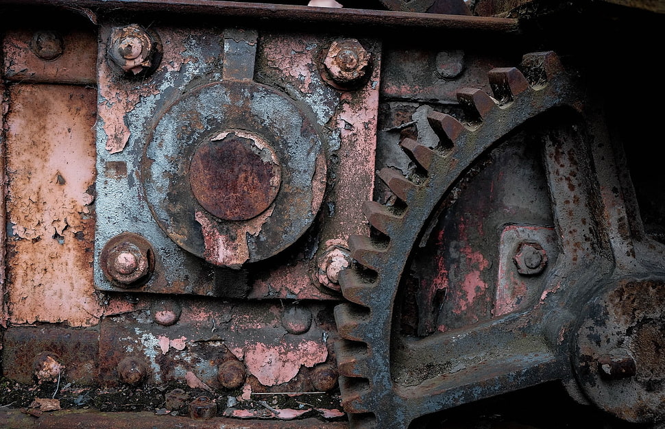 industrial, rust, machine, gears HD wallpaper
