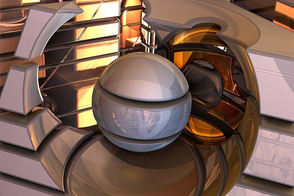round gray ball HD wallpaper