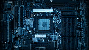 blue motherboard