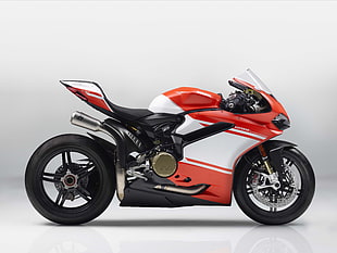 red and white sports bike photography HD wallpaper