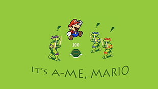 It's A-Me, Mario illustration, Super Mario, Teenage Mutant Ninja Turtles HD wallpaper
