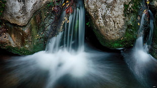 time lapsed photo of waterfalls HD wallpaper