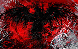 black raven graphics art, fantasy art, eagle, grunge, artwork HD wallpaper