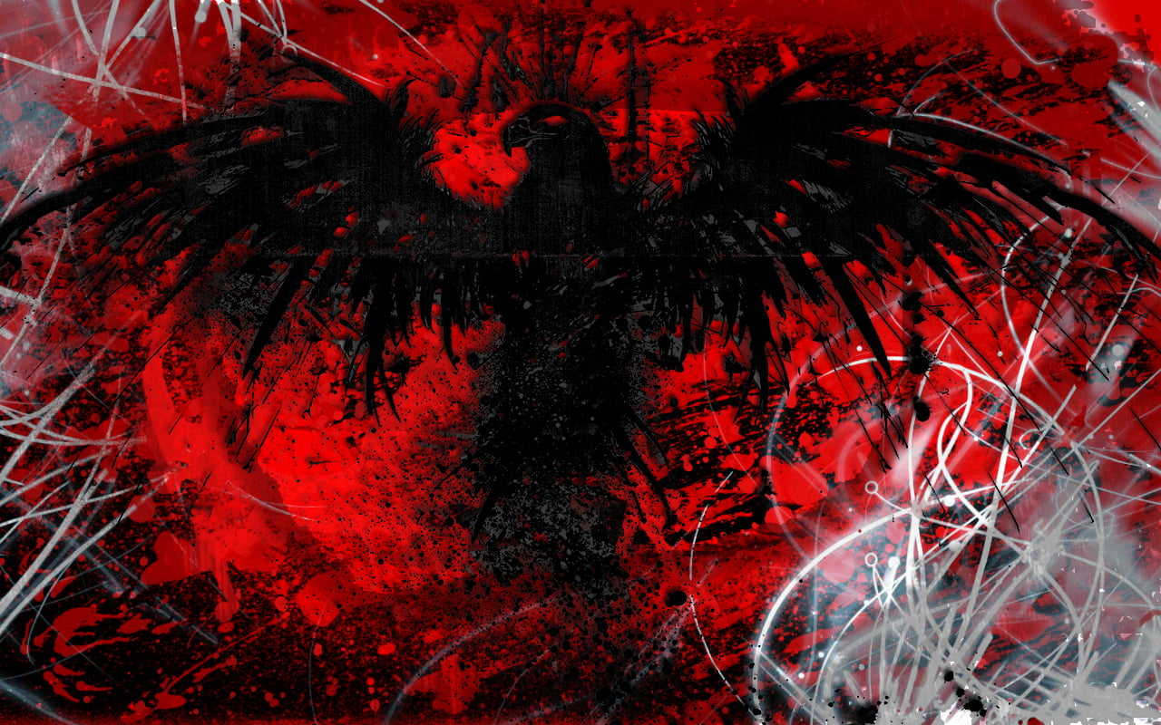 black raven graphics art, fantasy art, eagle, grunge, artwork