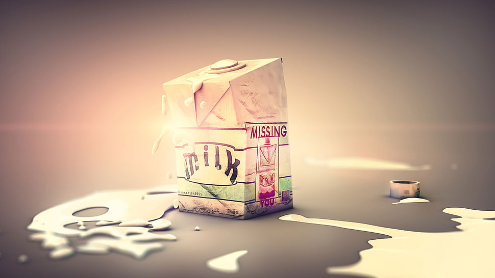 Milk Missing print milk container illustration HD wallpaper