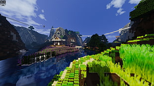 Minecraft game application screenshot, video games, Minecraft, pixels, nature