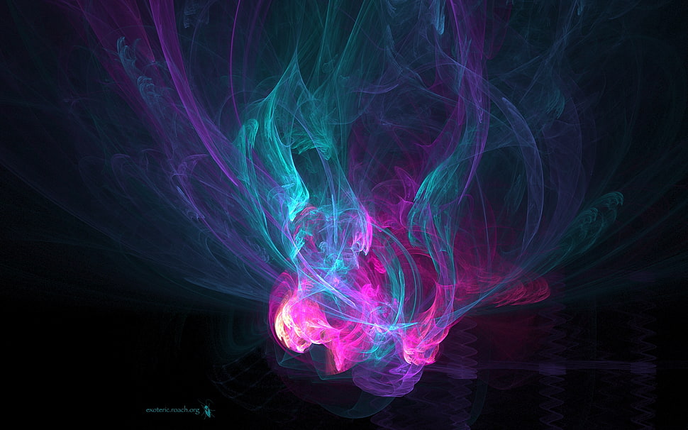 teal and pink illusion illustration HD wallpaper