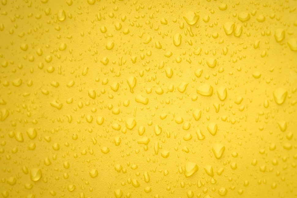 Drops,  Surface,  Yellow HD wallpaper