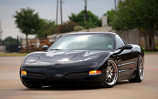 photograph of black coupe