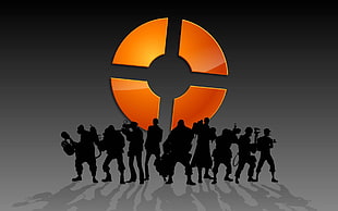 Team Fortress character silhouette, video games, Team Fortress 2, Pyro (character), Pyro (TF2) HD wallpaper