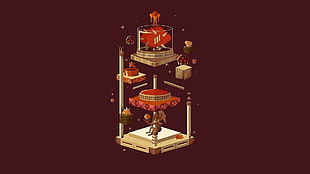 brown and red carousel graphic art, Metroid HD wallpaper