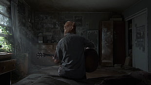 person sitting while playing guitar digital wallpaper, The Last of Us Part 2, The Last of Us 2 HD wallpaper