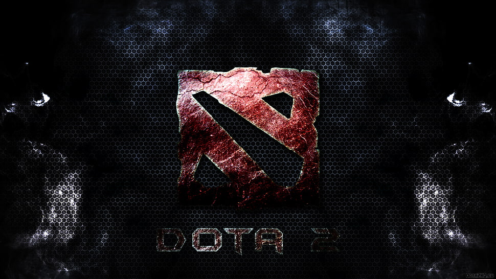DOTA 2 logo with black background HD wallpaper