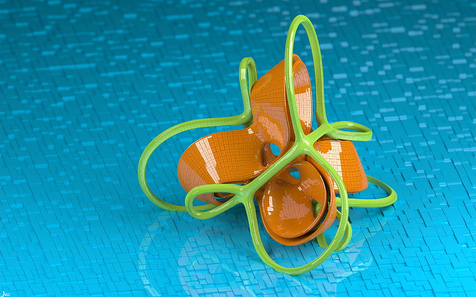 green and brown plastic toy on table top HD wallpaper