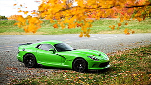 green coupe, Dodge Viper GTC TA, 4K