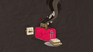 bread toaster illustration HD wallpaper