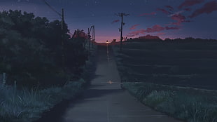 green trees, anime, 5 Centimeters Per Second
