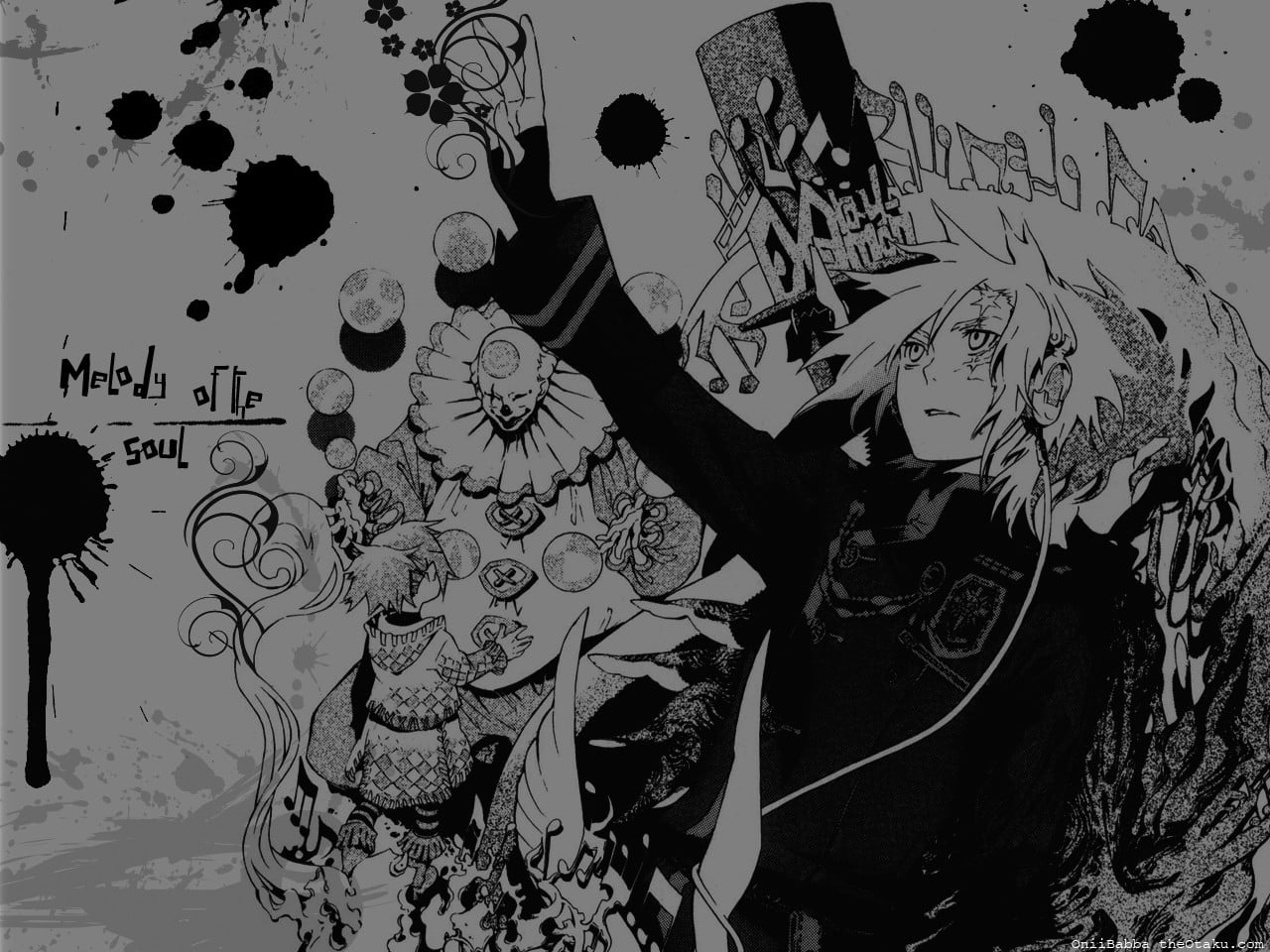 D Gray Man illustration, black, white, anime, D.Gray-man