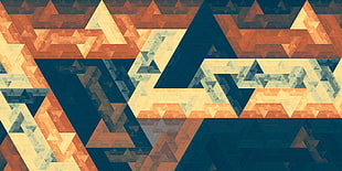 brown and blue geometrical pattern abstract digital wallpaper