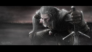 black haired man illustration, The Witcher, The Witcher 3: Wild Hunt HD wallpaper