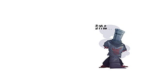 black bin illustration, minimalism, warrior, Monty Python, quote