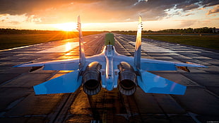 blue jet fighter, military, military aircraft, jet fighter, Sukhoi