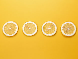 four lemon slices HD wallpaper