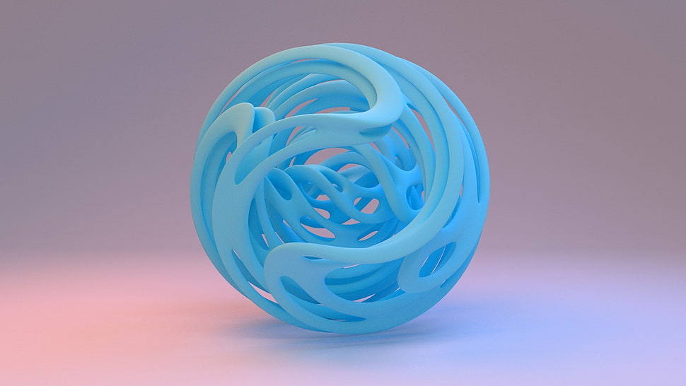 blue decorative ball HD wallpaper