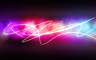 purple, red, and blue neon lights HD wallpaper