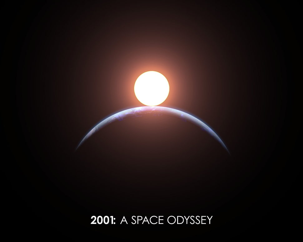 2001: A Space Odyssey text overlay on black background, 2001: A Space Odyssey, movies HD wallpaper
