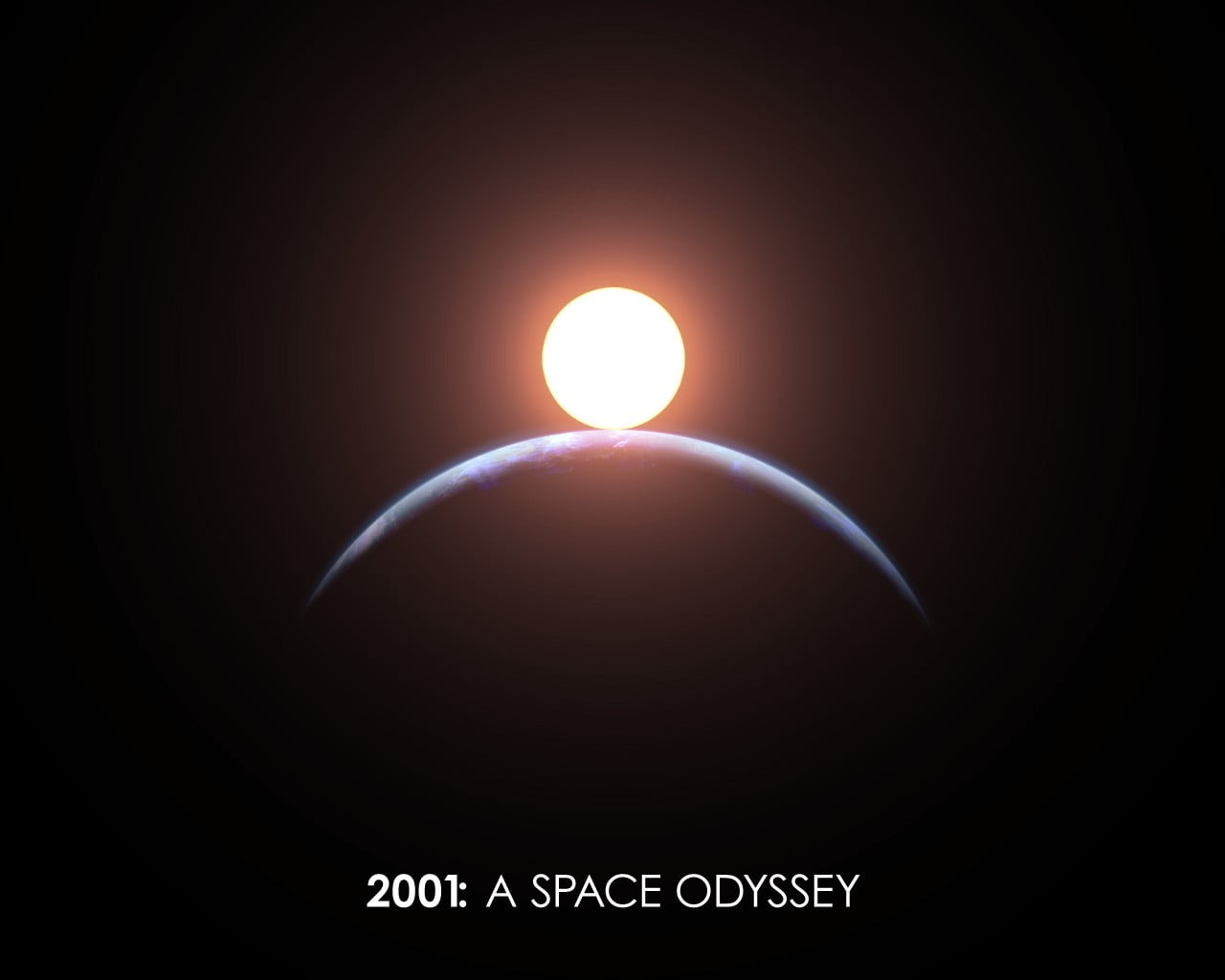 2001: A Space Odyssey text overlay on black background, 2001: A Space Odyssey, movies