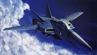 gray aircraft, Macross, jet fighter, aircraft