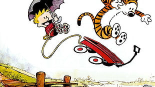 tigger cartoon character illustration, Calvin and Hobbes, drawing