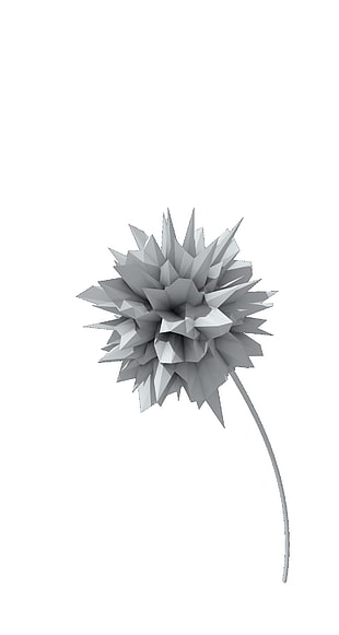 3D origami flower, render, no background, flowers, abstract