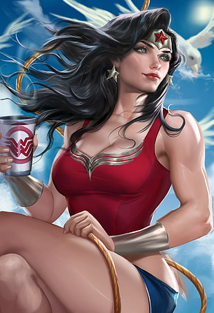 Sakimichan, realistic, Wonder Woman, DC Comics HD wallpaper