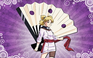 Naruto character Temari digital wallpaper