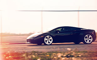 black coupe, Lamborghini Gallardo, car