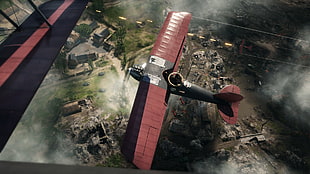 red and gray piston plane, Battlefield 1, Battlefield HD wallpaper