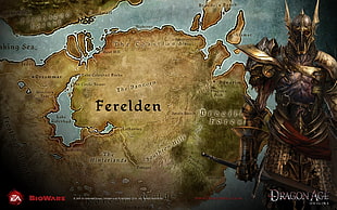 Dragon Ace 3D wallpaper, video games, Dragon Age, Dragon Age: Origins, map