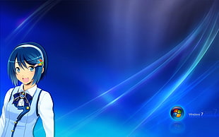 Windows 7 logo, Windows 7, anime, Madobe Nanami  HD wallpaper