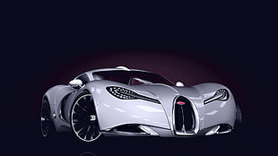 grey Bugatti sports car