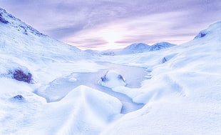 snowfield and mountain long exposure photography, highland