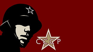 silhouette of army illustration, USSR, Soviet Union, soldier HD wallpaper