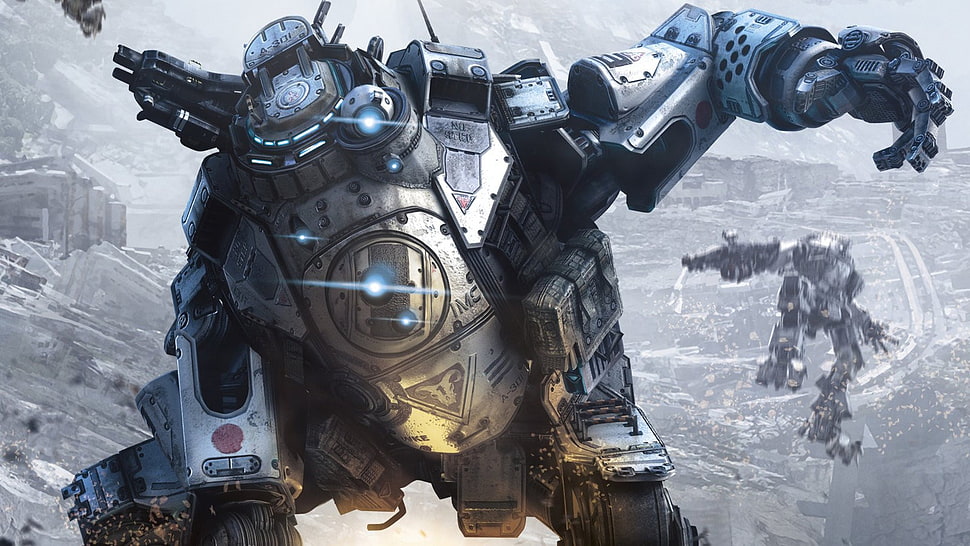 gray robot digital wallpaper, Titanfall, mech HD wallpaper