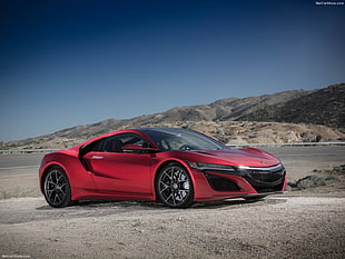 red and black convertible coupe, acura, Acura NSX, Acura NSX 2017, car
