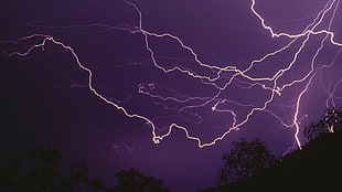 thunderstorm, Australia, natural light, purple sky, nature HD wallpaper