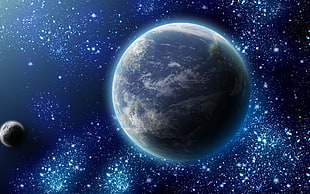 planet earth illustration, Earth, digital art