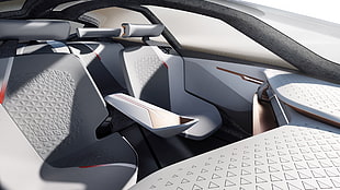 white and gray concept car interior