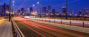 time lapse road wallpaper, road, long exposure, lights, city